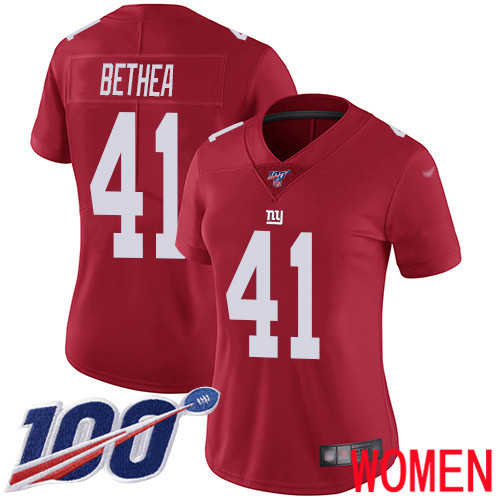 Women New York Giants #41 Antoine Bethea Red Limited Red Inverted Legend 100th Season Football NFL Jersey->new york giants->NFL Jersey